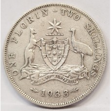 AUSTRALIA 1933 . FLORIN . FULL ADVANCE AUSTRALIA